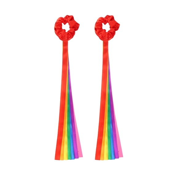 Rainbow Dance Ribbons, Rhythm Wrist Streamers Hand Held 20" & 2 Pcs & Polyester & Rainbow - Fitting for (Christmas/Valentines/Dancing/Gymnastics/Birthday/Party)