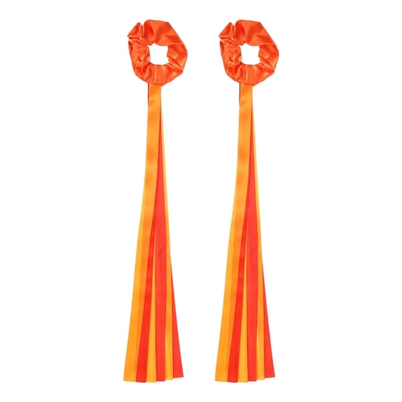 Rainbow Dance Ribbons, Rhythm Wrist Streamers Hand Held 20" & 2 Pcs & Polyester & Red & Orange - Fitting for (Christmas/Valentines/Dancing/Gymnastics/Birthday/Party)