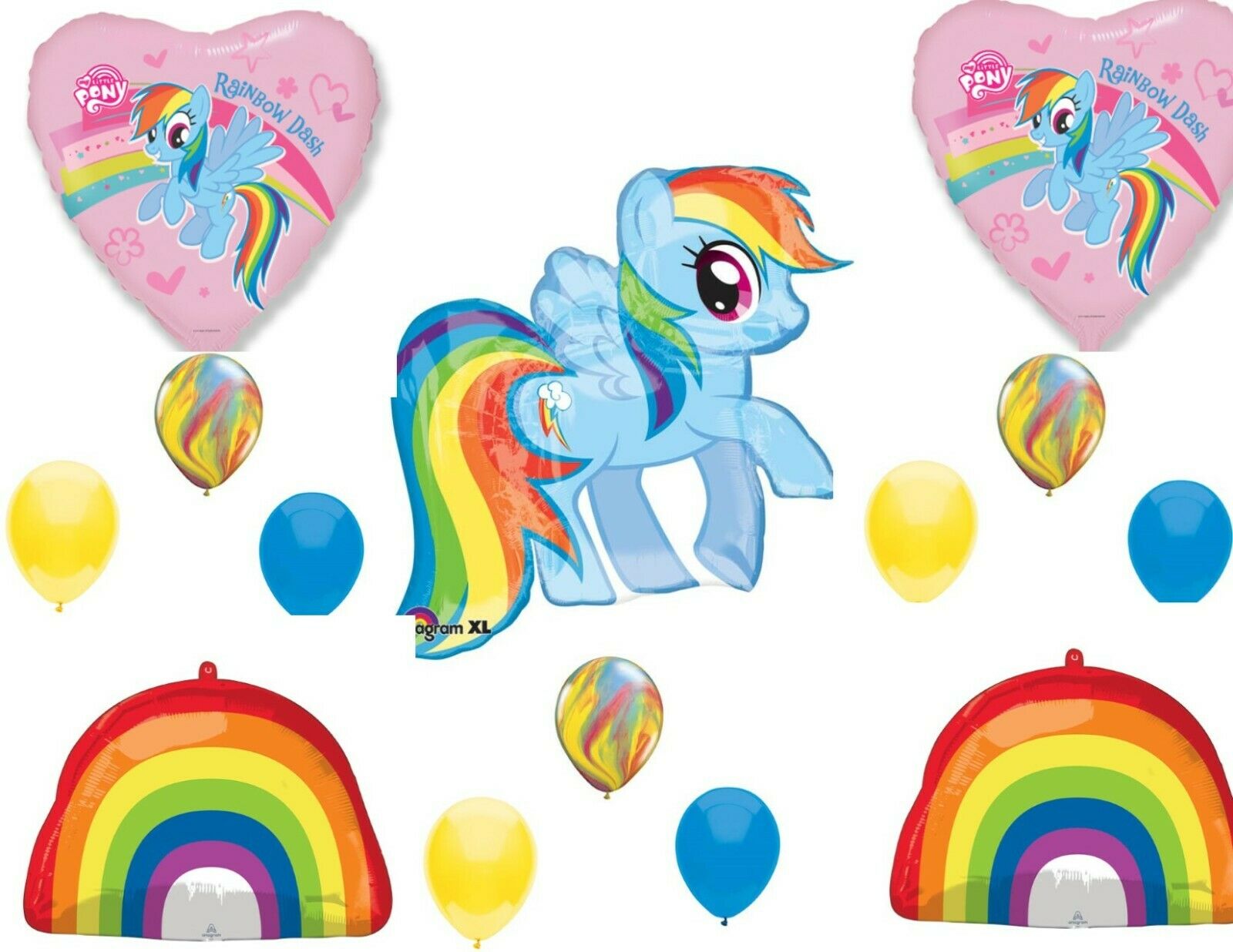 Rainbow Dash My Little Pony Happy Birthday Party balloons Decoration