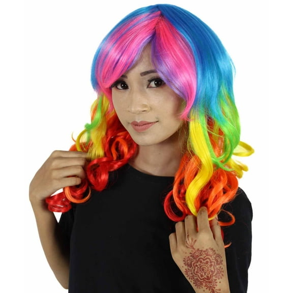 Rainbow Dash Wig | Multicolor Character Cosplay Halloween Wig | Premium Breathable Capless Cap