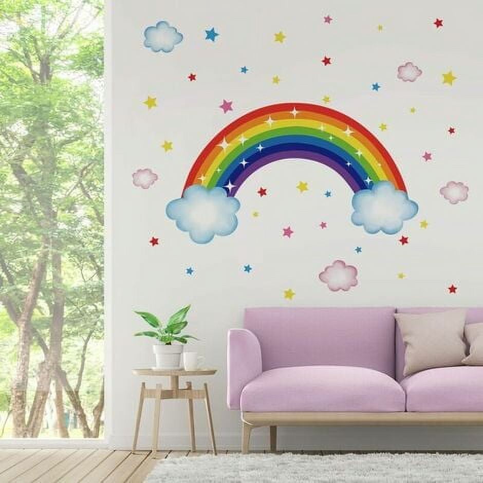 Rainbow Decals Wall Decals Colorful Cloud Stars Wall Art Stickers for — free download