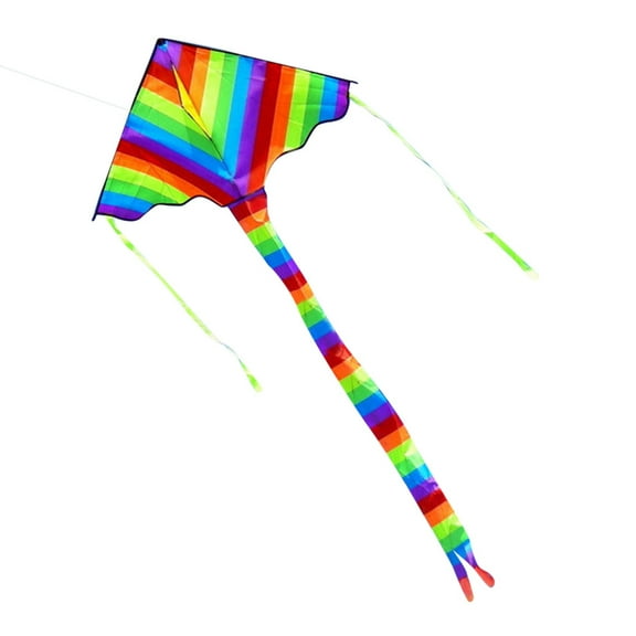 Rainbow Delta Kite-Rainbow Color Block, 40.9"x47.2",Easy to Fly Kites for Adults, Girls, Boys.Kite for The Beach,Easy Fitting,Kit,Functional&Decorative Tails.
