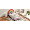 thumbnail image 1 of Rainbow Design Upholstered Twin Platform Bed Cute Style Princess Bed for Boys & Girls, Teens, Colorful & Pink, 1 of 7