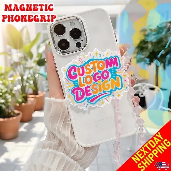 Rainbow Diamond Grip: Holographic Magsafe Phone Gemstone Accessory