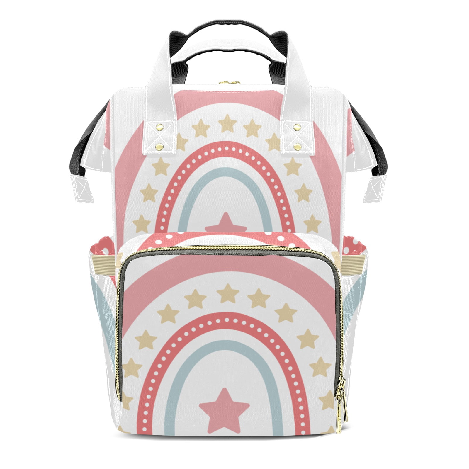 Rainbow Diaper Backpack – Large Capacity, Insulated Baby Bottle Pocket, Multifunctional Mommy Bag for Boys & Girls