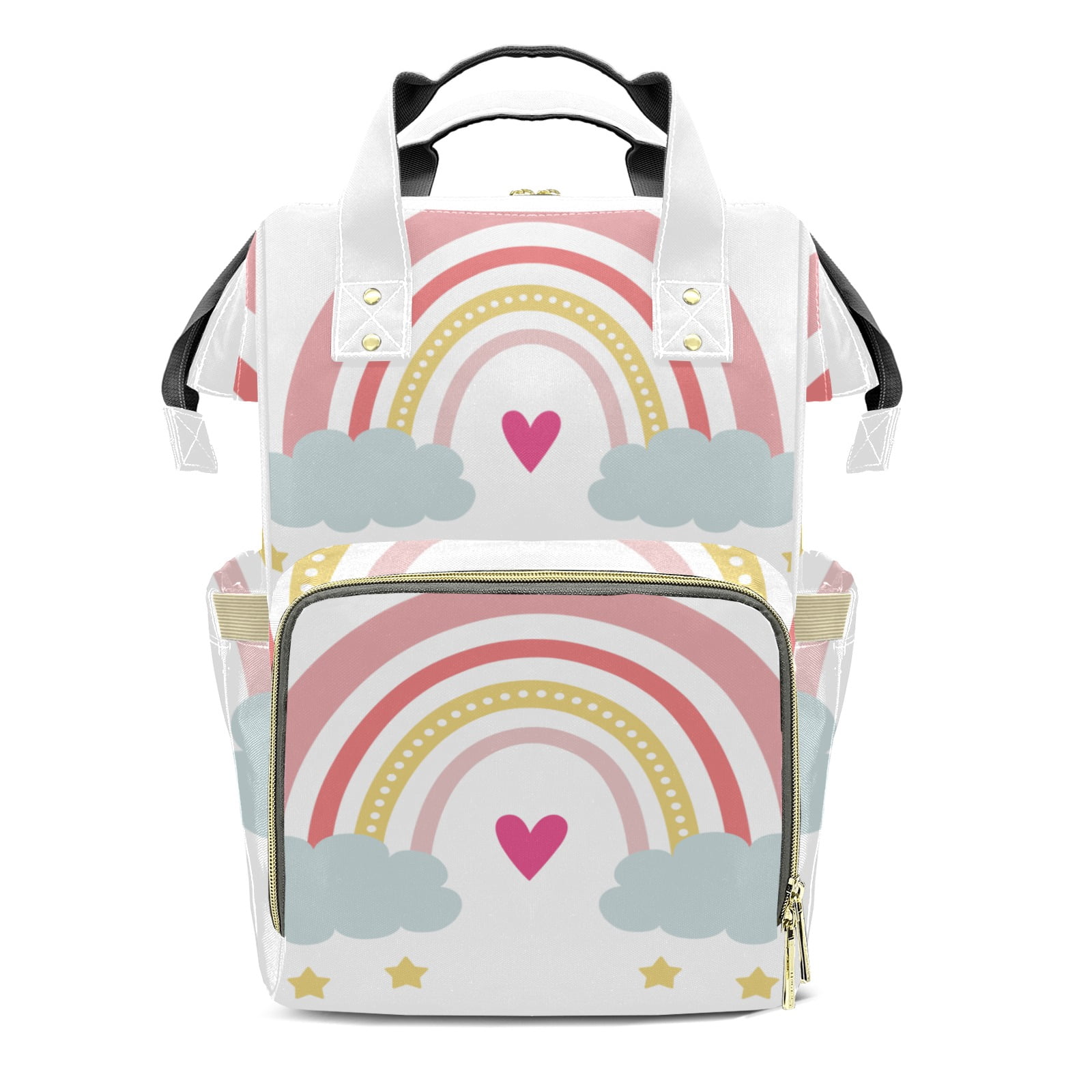 Rainbow Diaper Backpack – Large Capacity, Insulated Baby Bottle Pocket, Multifunctional Mommy Bag for Boys & Girls
