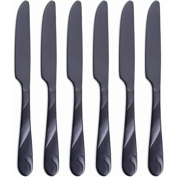 Rainbow Dinner Knife Set, Stainless Steel Shiny Rainbow Meat Knife For Table, 9.2-inch Knife Silverware Set, Set of 6