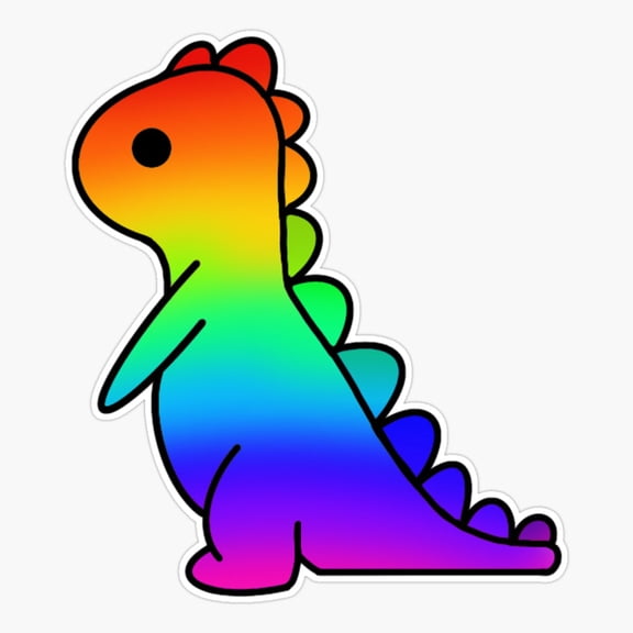 Rainbow Dino Art Vinyl Decal Sticker
