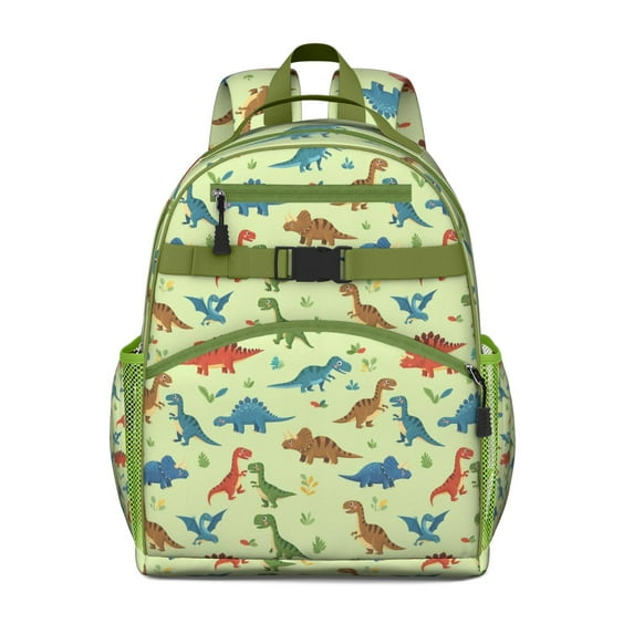 Rainbow Dinosaurs Tiny Plants Backpack for School,Cute School Bag,Schoolbag with Adjustable Shoulder Straps & Padded Back,15.25"x11.5"x5.25"