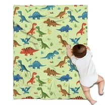 Rainbow Dinosaurs Tiny Plants Blanket,Comfortable Soft Flannel Throw Blanket,All Season,Warm Lightweight Blankets for Sofa Bed Couch Living Room Chair,30"x40"