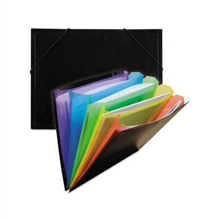 Rainbow Document Sorter/Case 5" Expansion, 5 Sections, Letter Size, Black/Multicolor