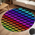 thumbnail image 1 of Rainbow Dog Paw Round Carpet Living Room Bedroom Home Decoration Coffee Table Mat Lounge Rug Chair Mats, 1 of 5