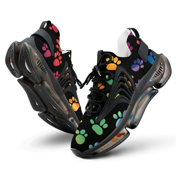 Rainbow Dog Paw Walking Shoes for Men Woman Lightweight Tennis Fashion Elastic Sports Shoes Cushion Basketball Shoes