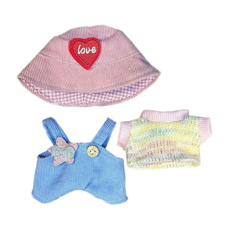 Rainbow Doll Clothes Set Stylish White T-Shirt Jeans Outfit Detachable Accessories Fashion 10cm Three Piece Combination