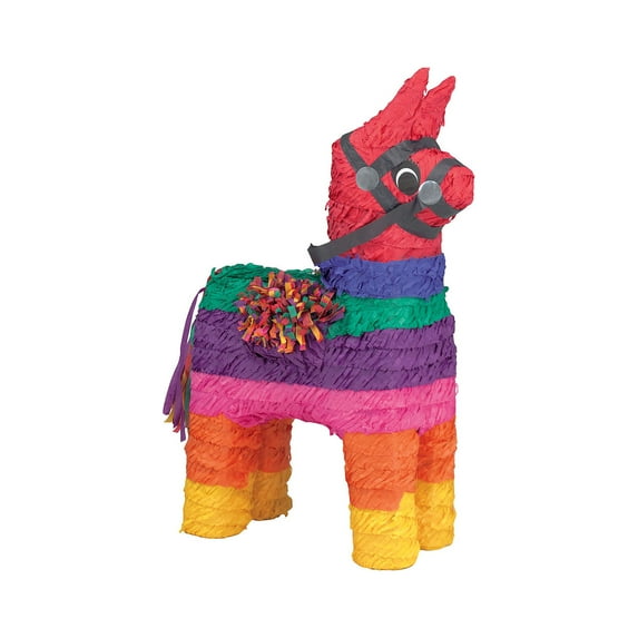 Rainbow Donkey Pinata, Multicolor, 10in x 19in