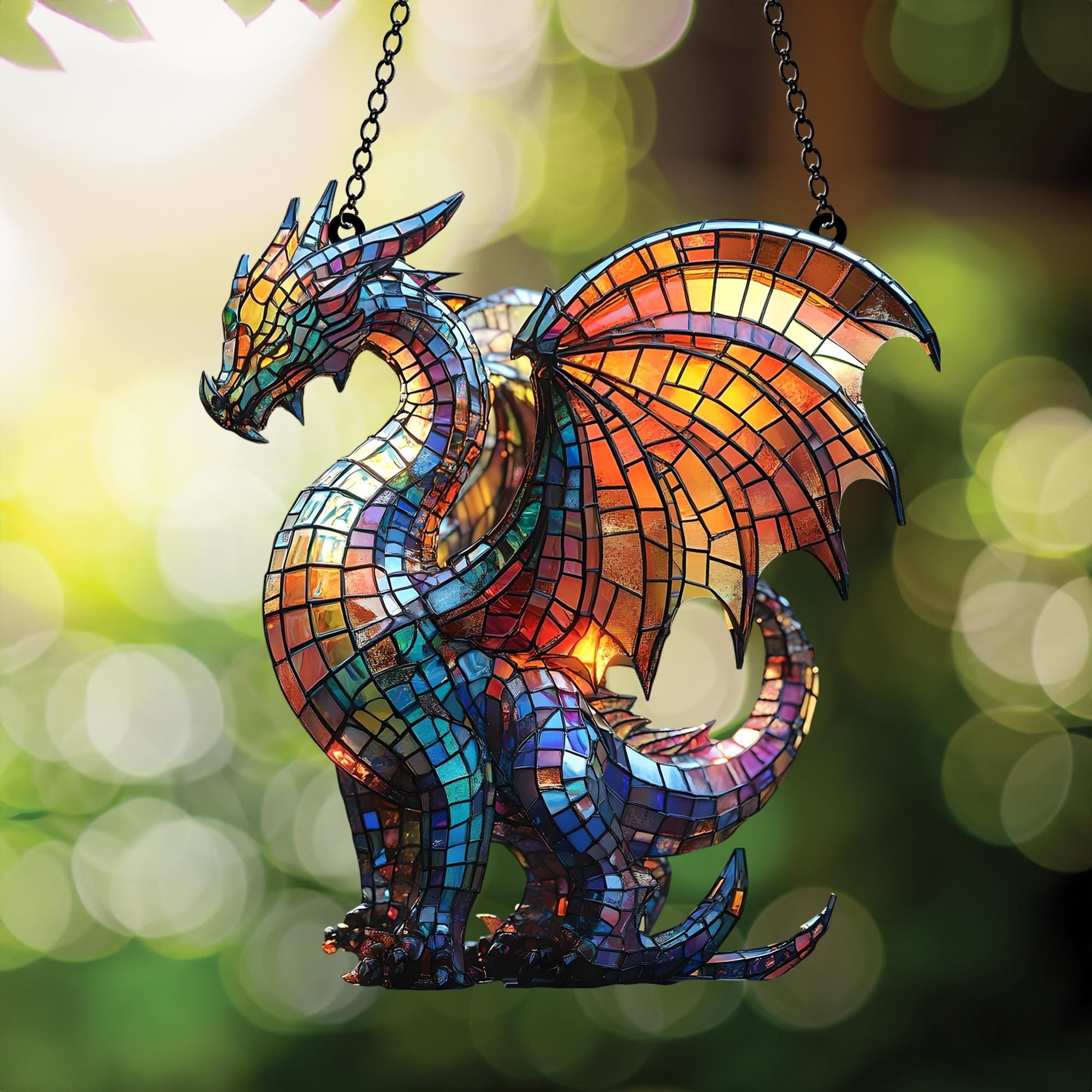 Rainbow Dragon Acrylic Suncatcher fullxfull Multicolor Fantasy Window ...
