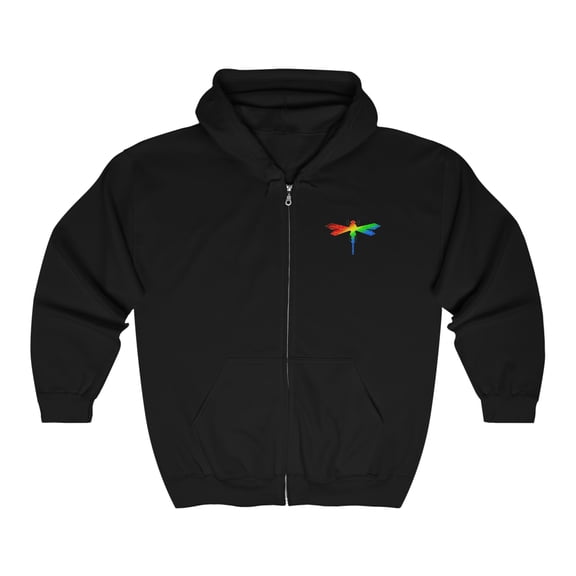 Rainbow Dragonfly Full Zip Hooded Sweatshirt