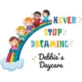 thumbnail image 1 of Rainbow Dreaming Quote Cartoon Customized Wall Decal - Custom Vinyl Wall Art - Personalized Name - Baby Girls Boys Kids Bedroom Wall Decal Room Decor Wall Stickers Decoration Size (18x20 inch), 1 of 1