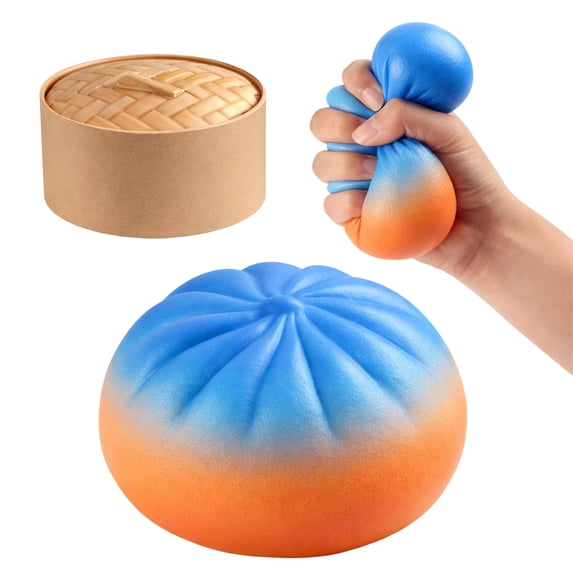 Rainbow Dumpling Squishy Stress Balls Bun Squeeze Ball Fidget Toys for Anxiety Stress Relief Party Favors Birthday Christmas Gifts