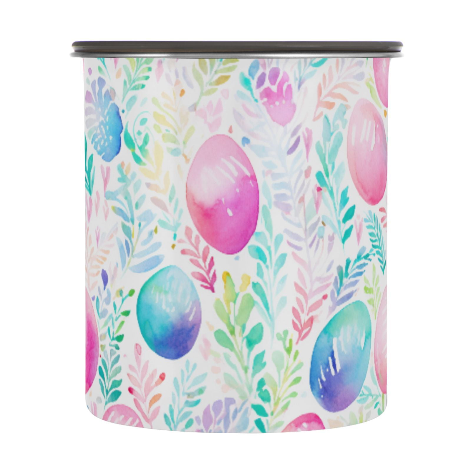 Rainbow Easter Eggs Airtight Coffee Bean Canister 30oz Food Storage Containers with Lids For Gournd, Tea, Sugar, Flour, Rice, Cereal, Candy Cookie Jar