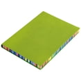 thumbnail image 1 of Rainbow Edge Notebook, TINGXIN A5 Leather Cover Journal, Plain Writing Notepad, for Office Records, Home Planning and Travel Notes, Green, 1 of 5
