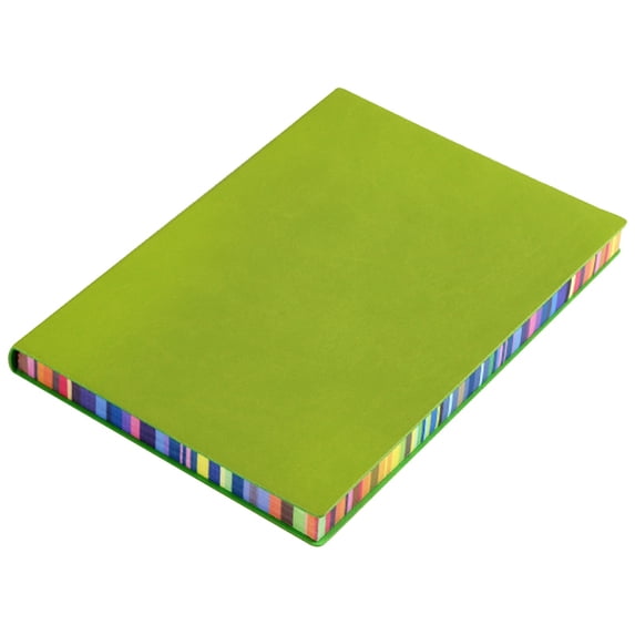 Rainbow Edge Notebook, TINGXIN A5 Leather Cover Journal, Plain Writing Notepad, for Office Records, Home Planning and Travel Notes, Green