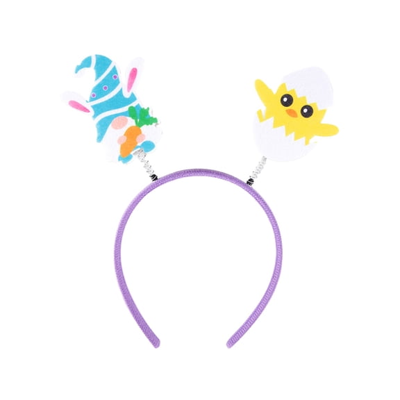 Rainbow Egg Easter Headband, Bunny Ears with Streamers, Spring Hair Accessory for Adults, Party Favor