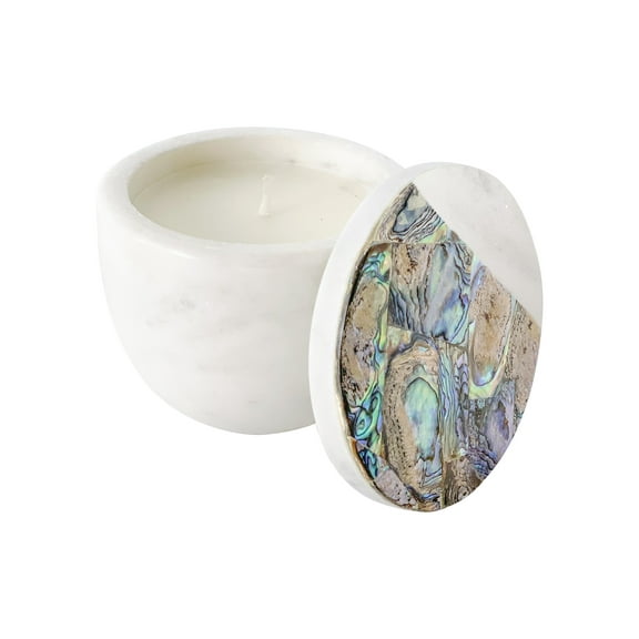 Rainbow Eucalyptus White Marble Candle