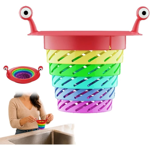 Rainbow Expandable Sink Strainer Basket Food Waste Catcher,1Pcs