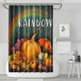 thumbnail image 1 of Rainbow Fall Pumpkin Mushroom Shower Curtain,Washable Bathtub Curtains with Hooks Vintage Polyester Fabric Curtains for Thanksgiving Day Fall Party Home Decor, 1 of 5