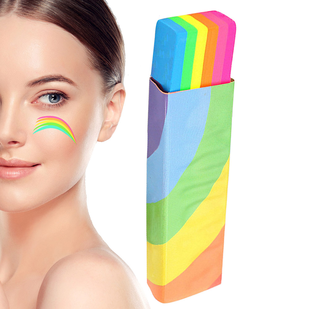 Rainbow Fan Brush Face Paint Colorful Face and Body Paints Rainbow Face