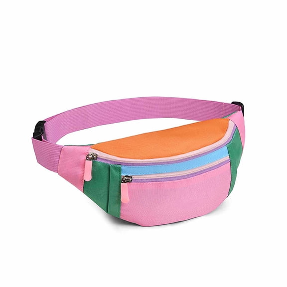 Rainbow Fanny Pack for Women Men, Multi Pocket Waist Bag Crossbody Chest Bag, Adjustable Strap Lightweight Water Resistant Belt Bag for Festival Travel Hiking