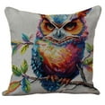 thumbnail image 1 of Rainbow Feathers Owl 11CT DIY Stamped Cross Stitch Pillow Kits Embroidery Pillowcase Counted Needlepoint Handmade Cushion Cover Home Sofa Christmas Decor 18x18inch(1), 1 of 9