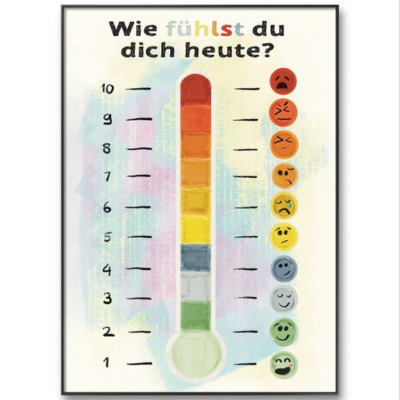 Rainbow Feelings Thermometer, Feelings Poster, Therapy Neurodivers Decoration, Calm Corner Poster, Social Emotional Learning Poster, Autism, Unframed Paper Poster 8x10in