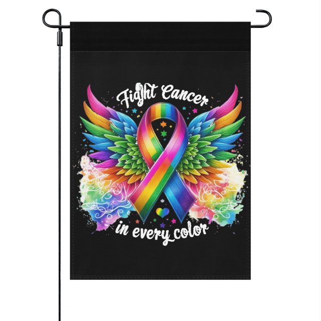 Rainbow Fights Cancer In Every Color House Flags One Size Small Garden