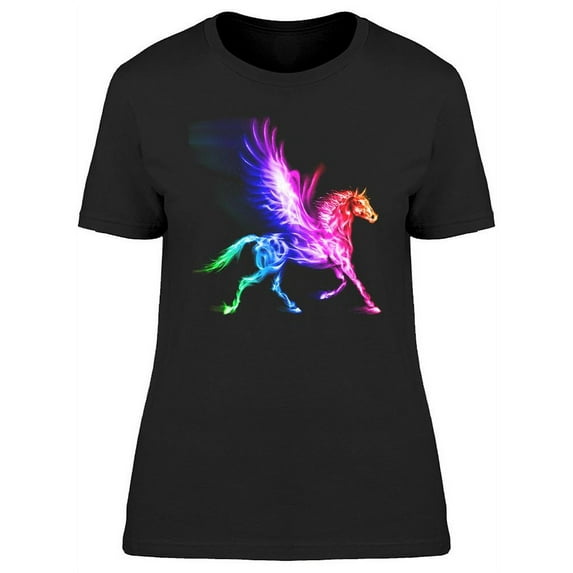 Rainbow Fire Pegasus T-Shirt Women -Image by Shutterstock, Female Small