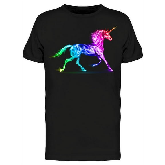 Rainbow Fire Unicorn  T-Shirt Men -Image by Shutterstock, Male Medium