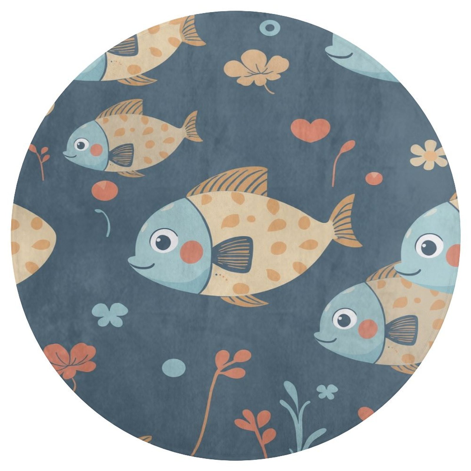 Rainbow Fish Round Carpet Living Room Carpet Modern And Stylish Living ...
