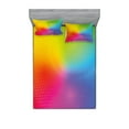 thumbnail image 1 of Rainbow Fitted Sheet & Pillow Sham Set, Vibrant Neon Colors Circles Rounds Dots Radiant Composition Iridescent Effect Print, Decorative 6 Piece Bedding Decor Set, Calking, Multicolor, by Ambesonne, 1 of 3