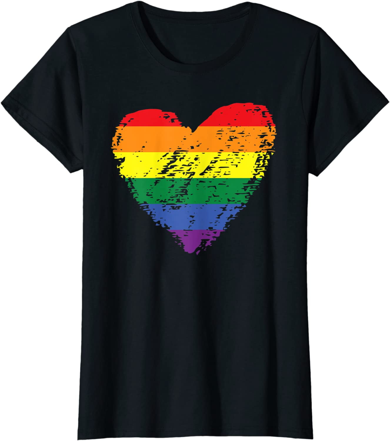 Rainbow Heart Pride Shirt For Women - LGBTQ+ Equality Ally Short Sleeve Tee