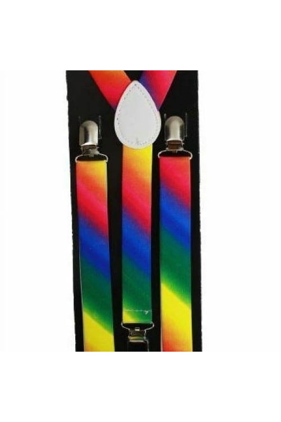 Rainbow Flag FADE SUSPENDERS Adjustable Retro Cool - New with box/tags
