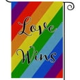 thumbnail image 1 of Rainbow Flag Gay Pride Garden Flag, Love Wins LGBT Celebrate Pride Flag, Double Sided Burlap Flag Indoor Outdoor Decoration 12 X 18 Inches, 1 of 5