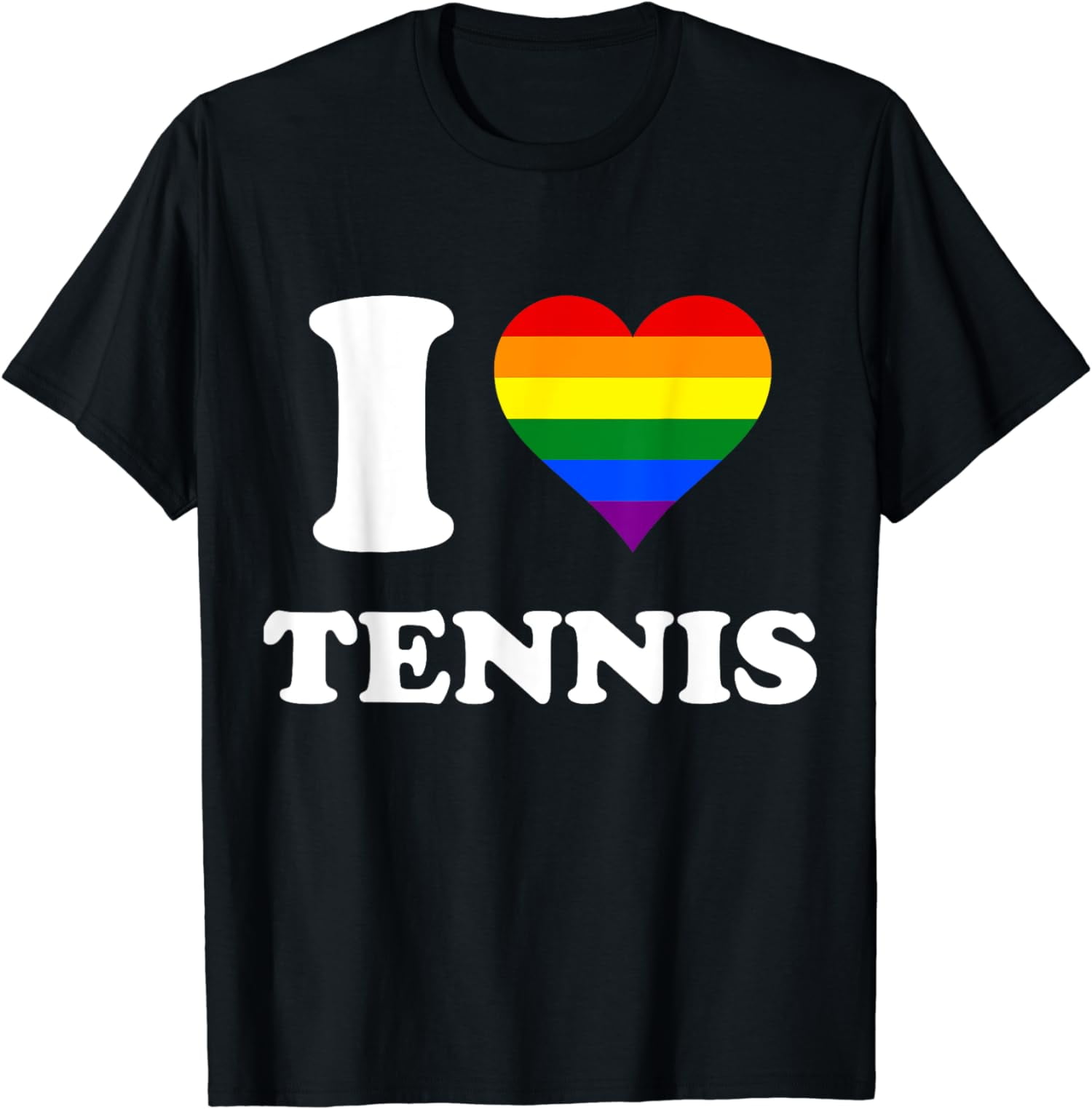 Rainbow Flag Heart I Love Tennis TShirt