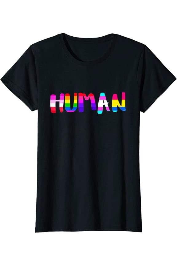 Rainbow Flag Human Rights LGBTQ+ Pride Month Gift T-Shirt