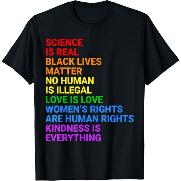 Rainbow Flag Human Rights Womens & Gay Rights LGBTQ+ Pride T-ShirtMen and women, Black T-shirt, size: Extra large