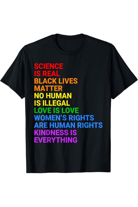 Rainbow Flag Human Rights Womens & Gay Rights LGBTQ+ Pride T-ShirtMen and women, Black T-shirt, size: Extra large
