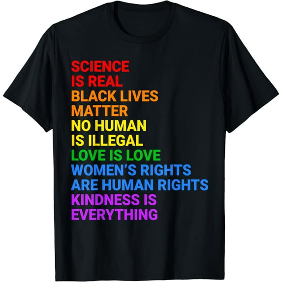 Rainbow Flag Human Rights Womens & Gay Rights LGBTQ+ Pride T-Shirt