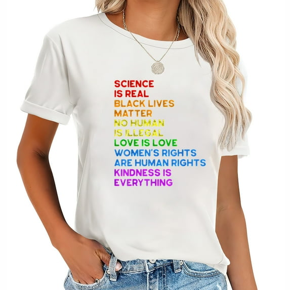Rainbow Flag Human Rights Womens & Gay Rights Lgbtq+ Pride T-Shirt Black