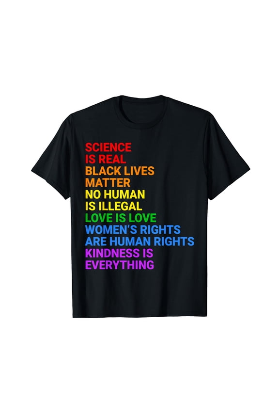 Rainbow Flag Human Rights Womens Men Gay Rights LGBTQ+ Pride Unisex T-Shirt LGBT Rainbow Flag
