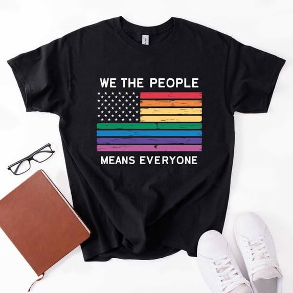 Rainbow Flag Patriotic T-Shirt, Pride Month Shirt, LGBT Pride Parade Tshirt, Equal Right Shirt, Lesbian Pride Tee